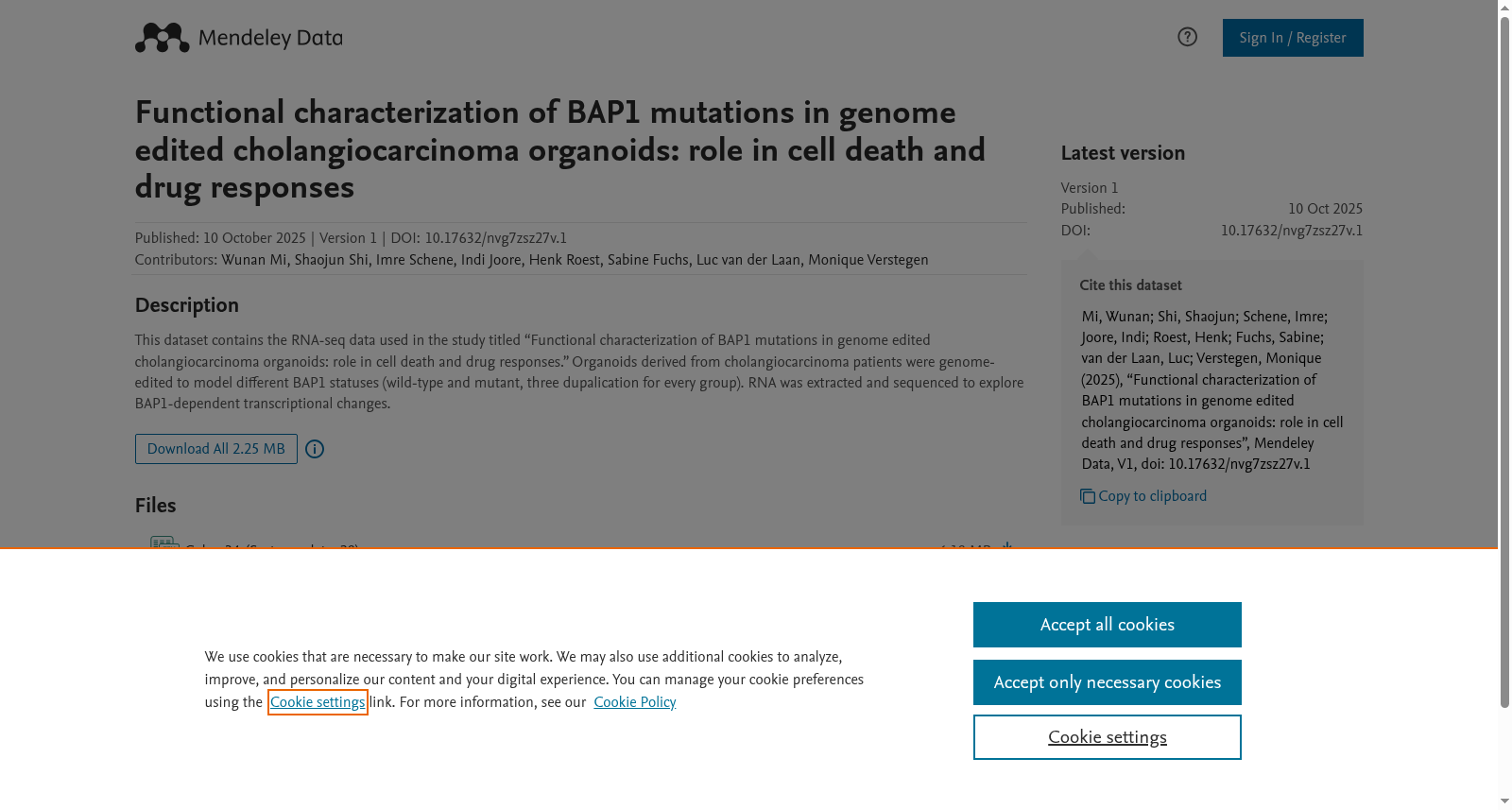 BAP1突变在基因组编辑胆管癌类器官中的功能表征：在细胞死亡和药物反应中的作用