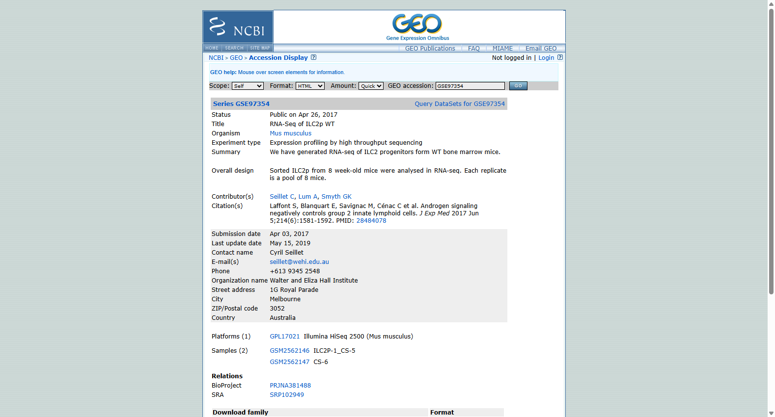 GSE97354:MEN1相关的垂体前叶腺瘤全基因组表达分析