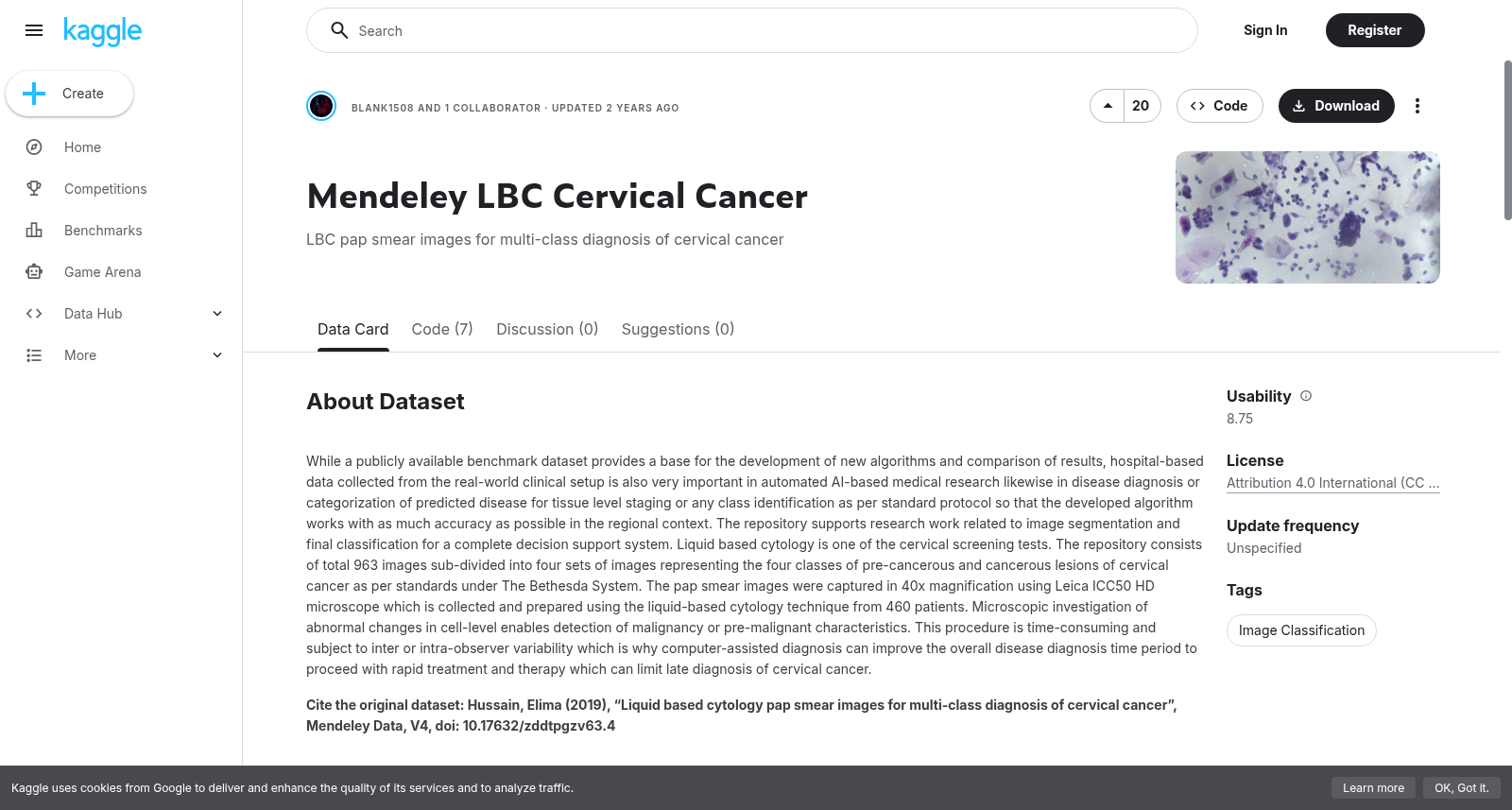 Mendeley LBC宫颈癌数据集