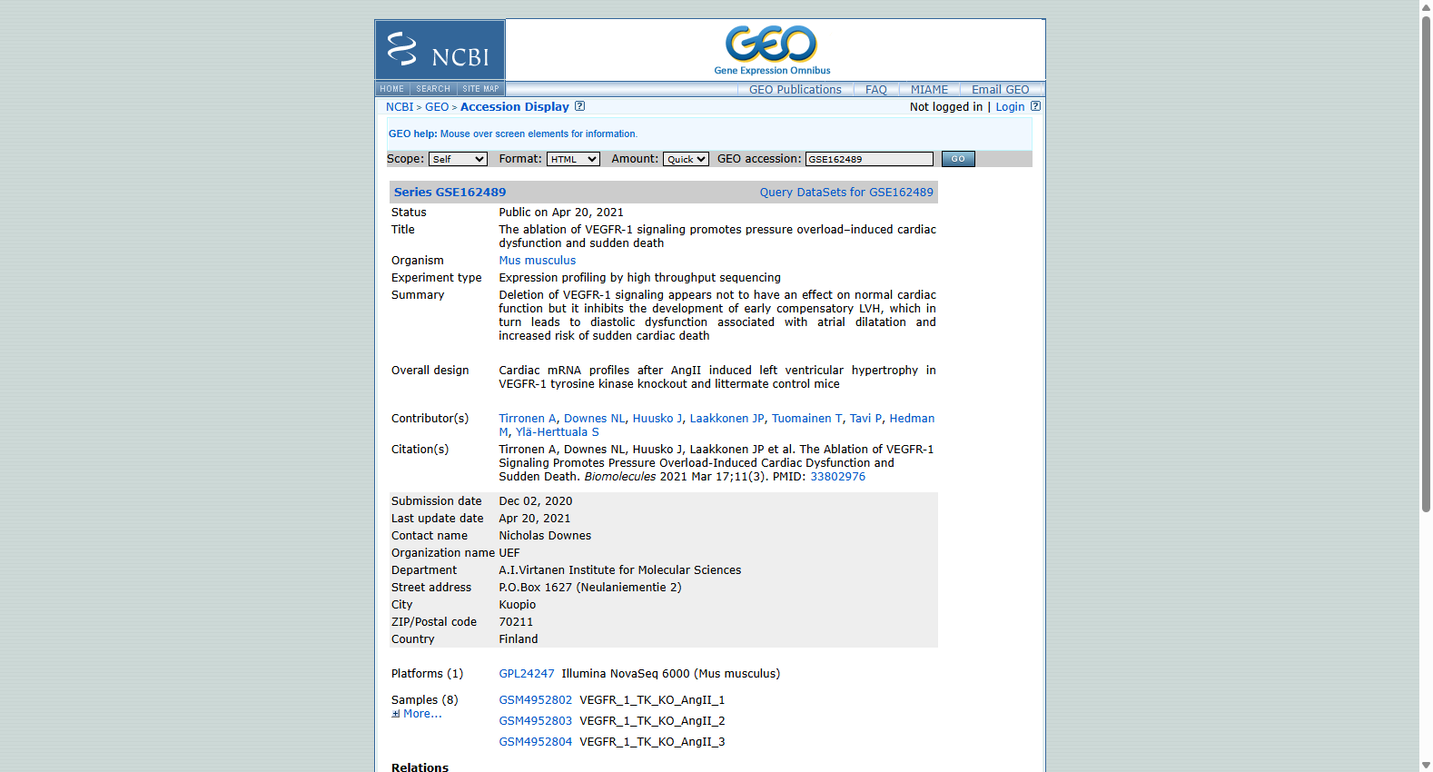 GSE162489:1型多发性内分泌腺瘤病副甲状腺腺瘤的单细胞RNA测序数据集