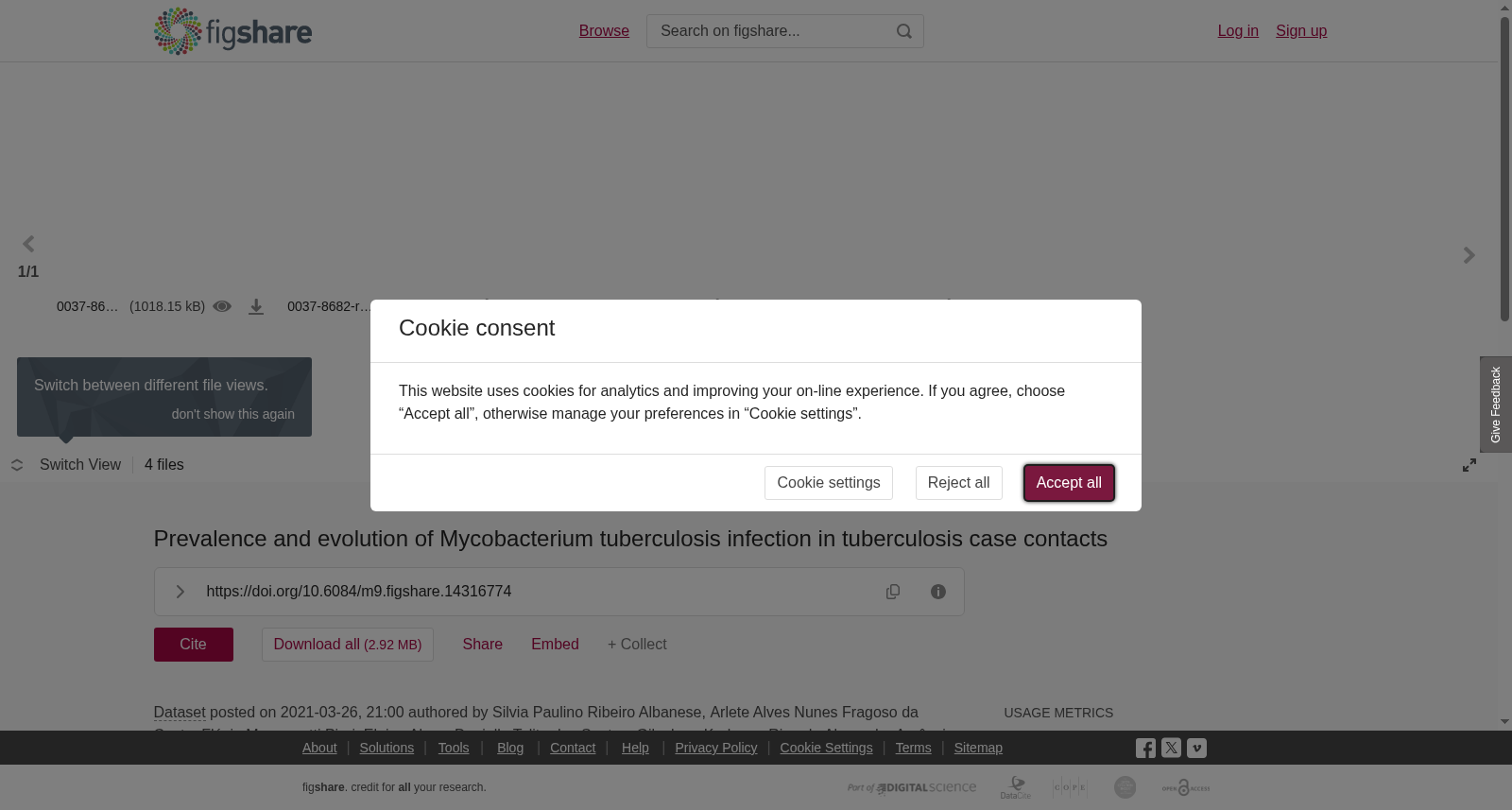 结核病病例接触者中结核分枝杆菌感染的流行率与演变研究数据集