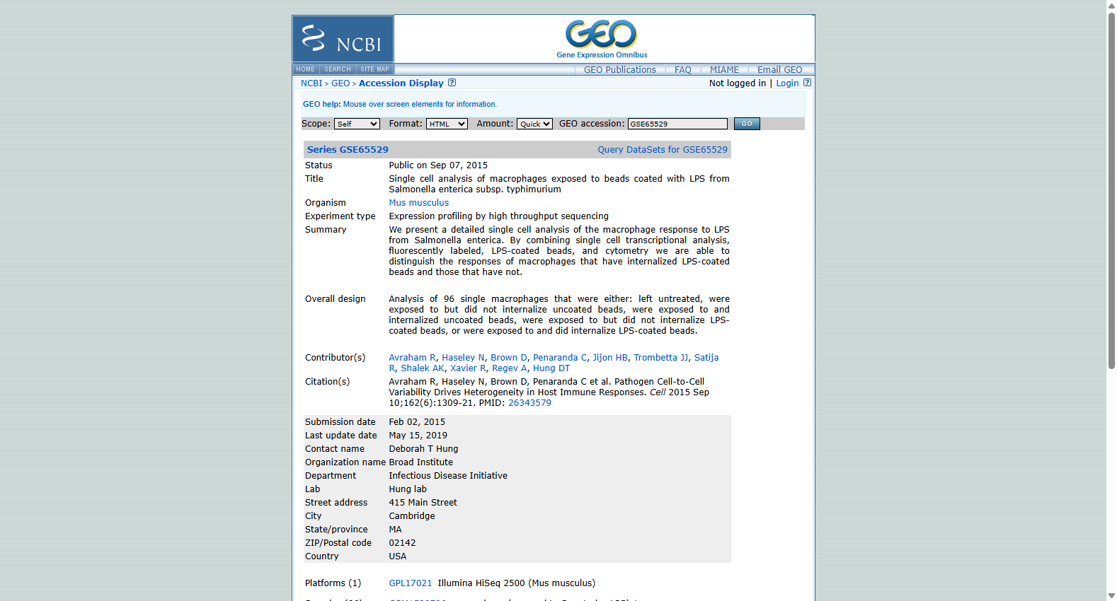 GSE65529:散发性及遗传性(MEN1)胰腺内分泌肿瘤长链非编码RNA表达谱