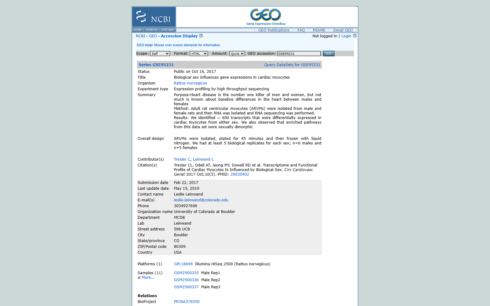 GEO 肾上腺皮质组织(含原发性肾上腺功能不全)基因转录表达图谱 (GSE95231)