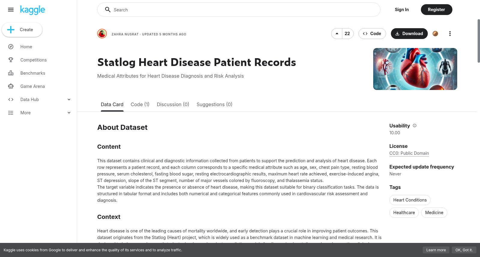 Statlog 心脏病患者记录
