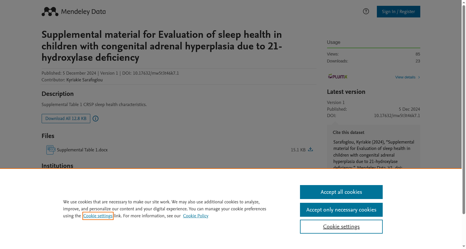 21-羟化酶缺乏症先天性肾上腺皮质增生症儿童睡眠健康评估补充材料